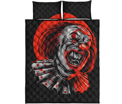 Evil Clown Print Quilt Bed Set