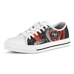 Evil Clown Print White Low Top Shoes