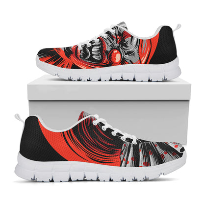 Evil Clown Print White Sneakers