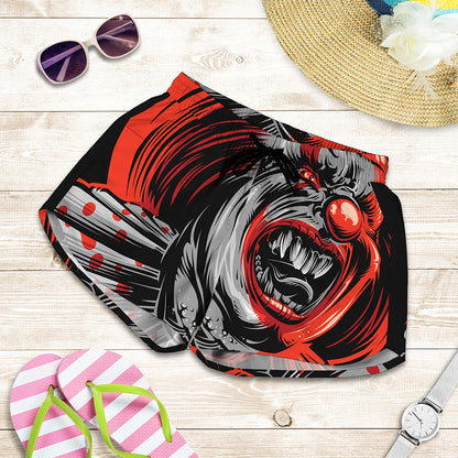 Evil Clown Print Women's Shorts