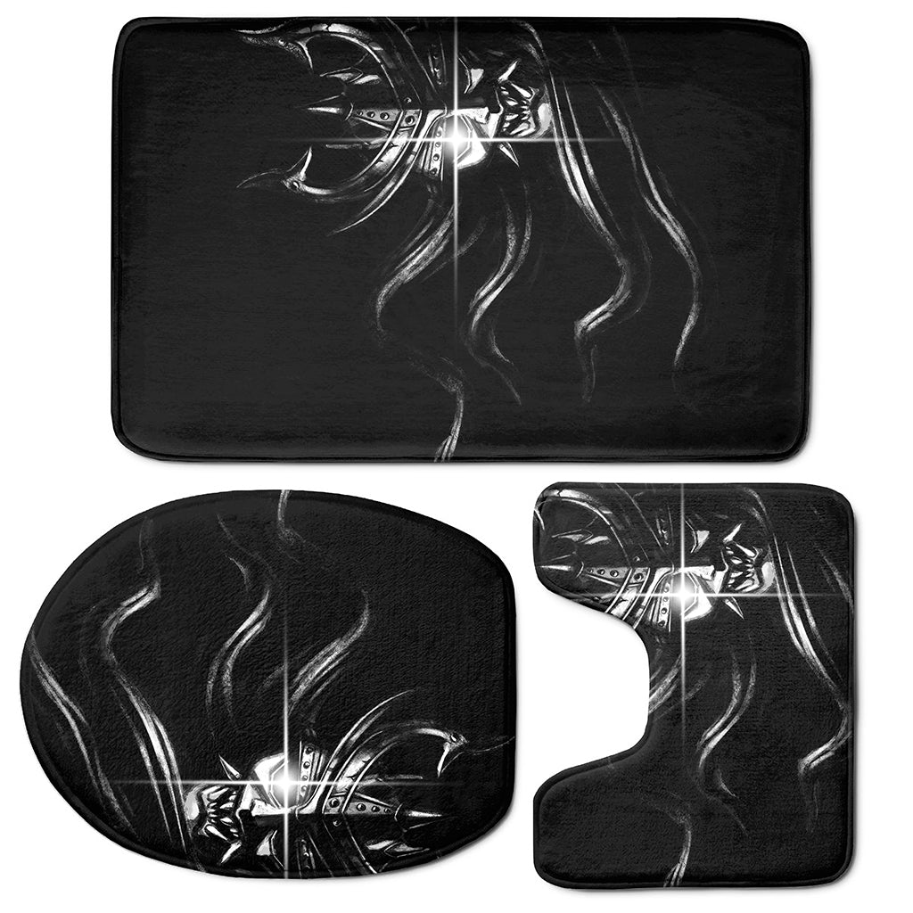 Evil Samurai Mask Print 3 Piece Bath Mat Set