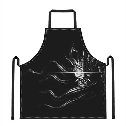 Evil Samurai Mask Print Apron