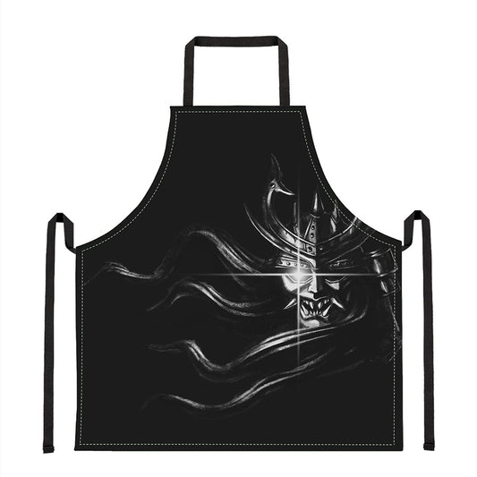 Evil Samurai Mask Print Apron