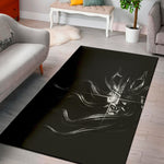 Evil Samurai Mask Print Area Rug