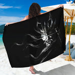 Evil Samurai Mask Print Beach Sarong Wrap