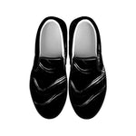 Evil Samurai Mask Print Black Slip On Shoes