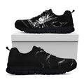 Evil Samurai Mask Print Black Running Shoes