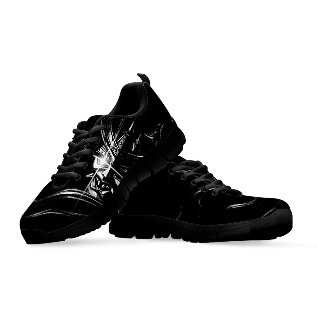 Evil Samurai Mask Print Black Sneakers