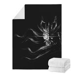 Evil Samurai Mask Print Blanket