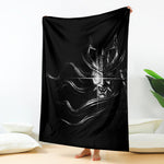 Evil Samurai Mask Print Blanket