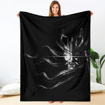 Evil Samurai Mask Print Blanket