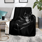 Evil Samurai Mask Print Blanket