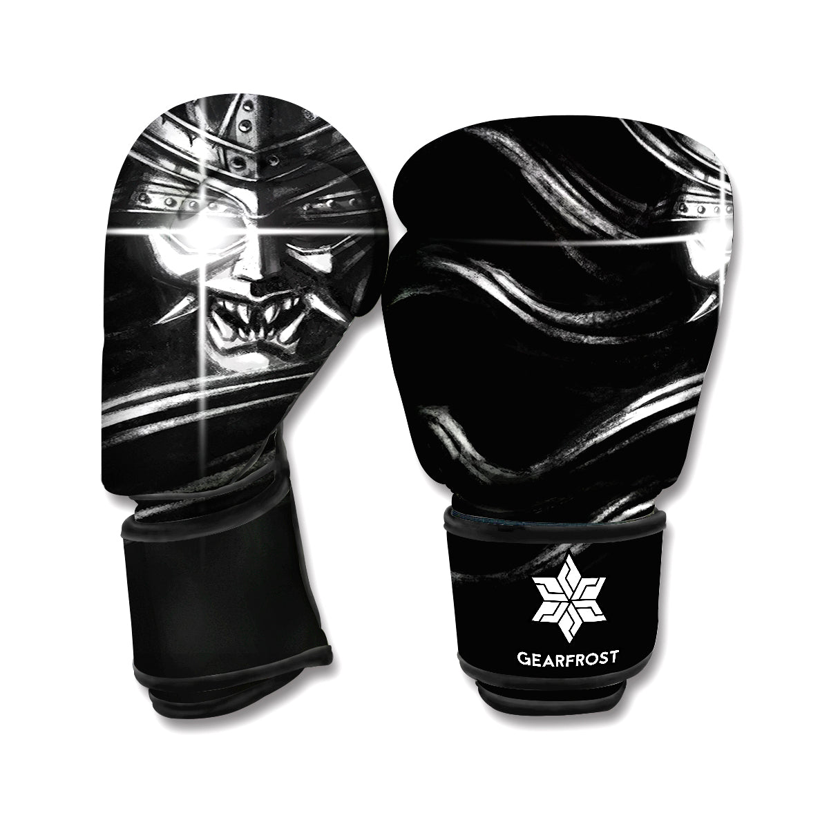 Evil Samurai Mask Print Boxing Gloves