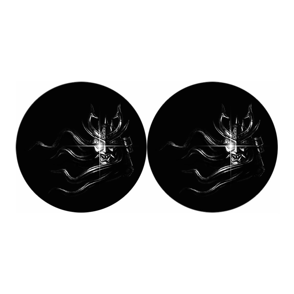 Evil Samurai Mask Print Car Coasters
