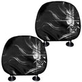 Evil Samurai Mask Print Car Headrest Covers
