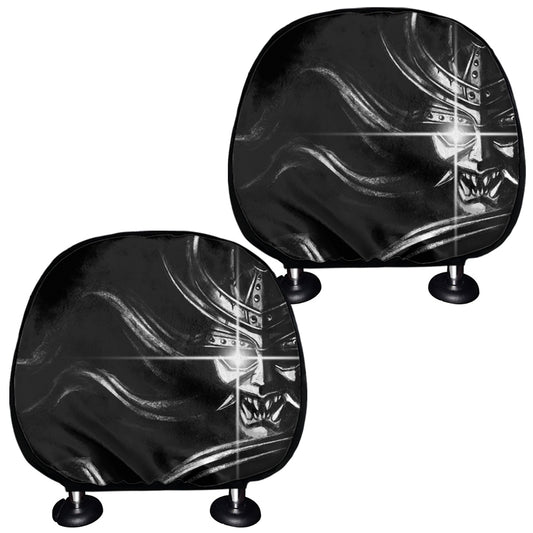 Evil Samurai Mask Print Car Headrest Covers