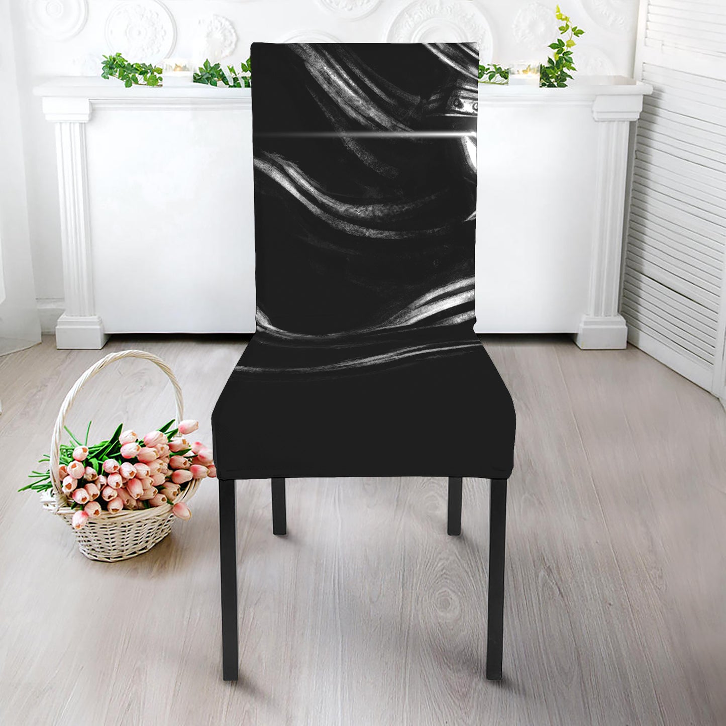 Evil Samurai Mask Print Dining Chair Slipcover