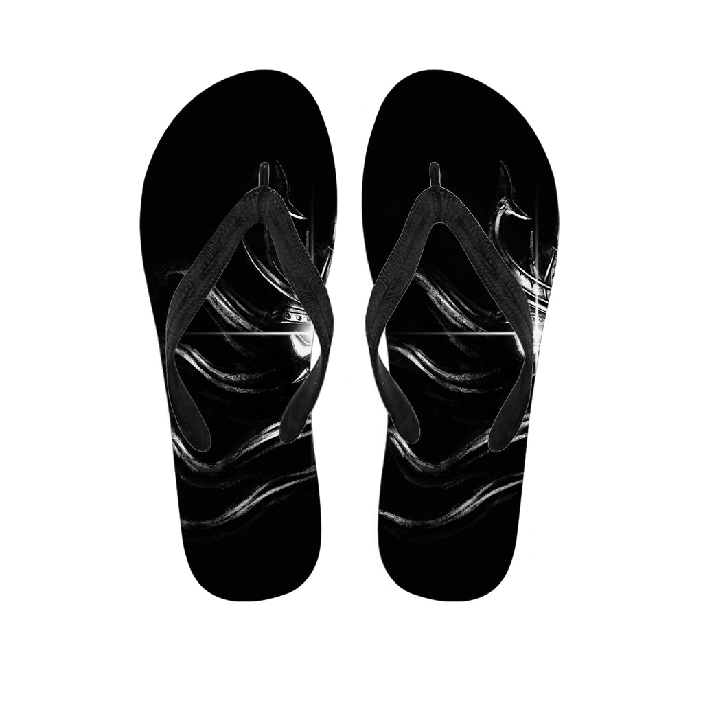 Evil Samurai Mask Print Flip Flops