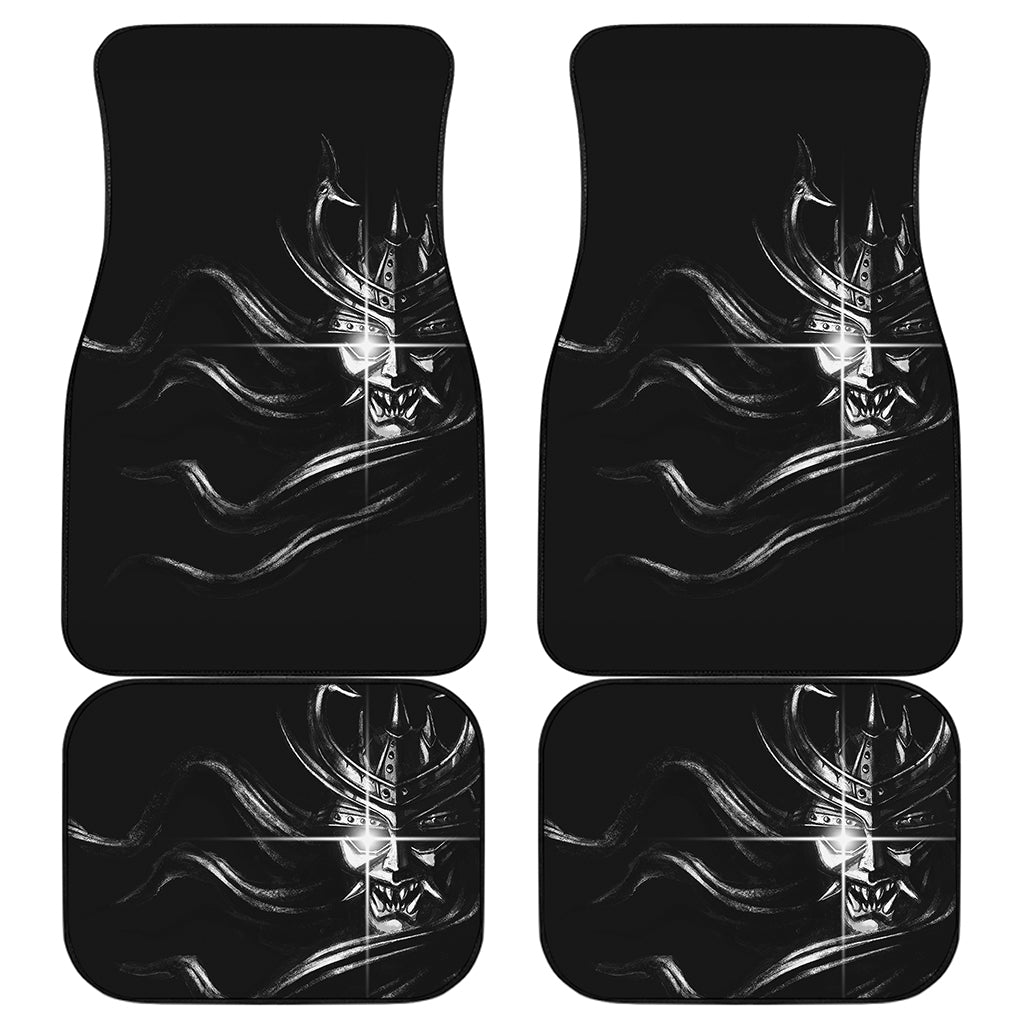 Evil Samurai Mask Print Front and Back Car Floor Mats