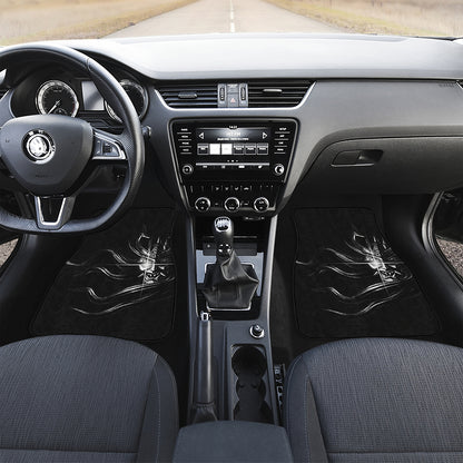 Evil Samurai Mask Print Front and Back Car Floor Mats