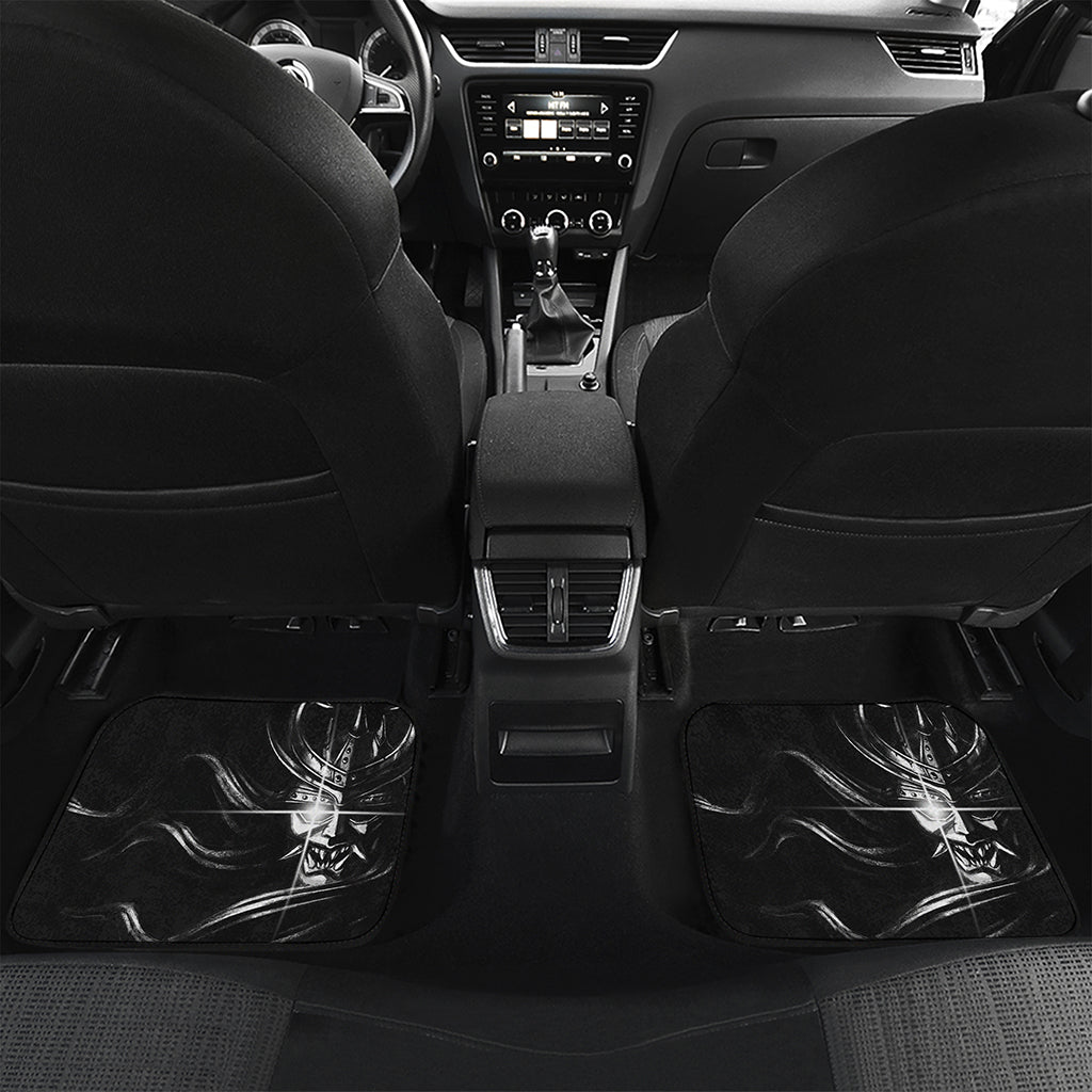 Evil Samurai Mask Print Front and Back Car Floor Mats