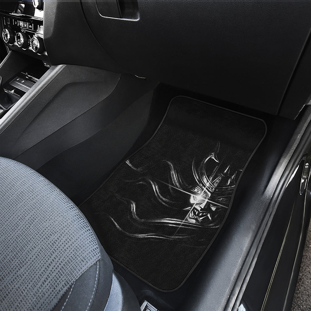 Evil Samurai Mask Print Front and Back Car Floor Mats