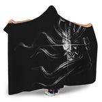 Evil Samurai Mask Print Hooded Blanket