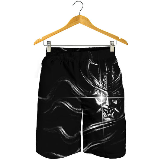 Evil Samurai Mask Print Men's Shorts