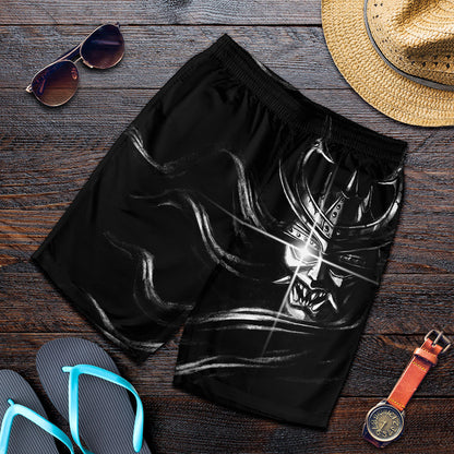 Evil Samurai Mask Print Men's Shorts