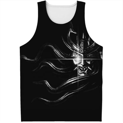 Evil Samurai Mask Print Men's Tank Top