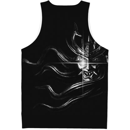 Evil Samurai Mask Print Men's Tank Top