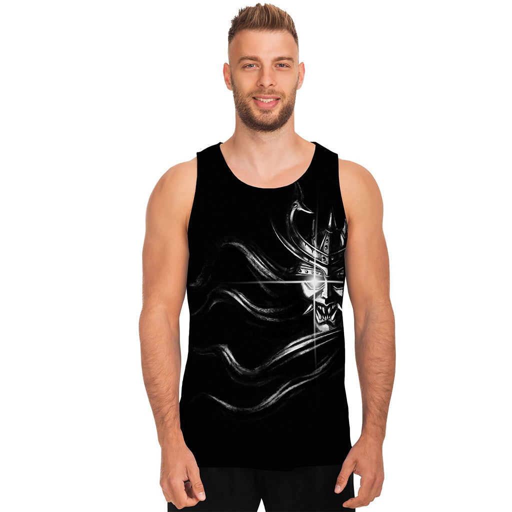 Evil Samurai Mask Print Men's Tank Top