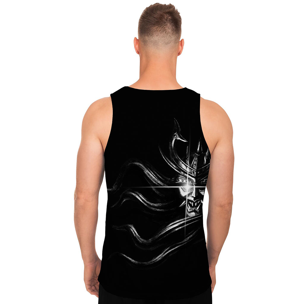 Evil Samurai Mask Print Men's Tank Top