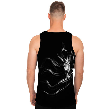 Evil Samurai Mask Print Men's Tank Top