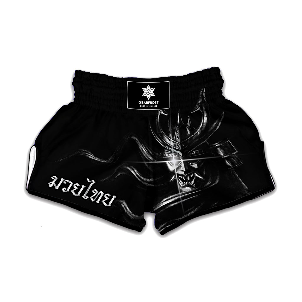 Evil Samurai Mask Print Muay Thai Boxing Shorts