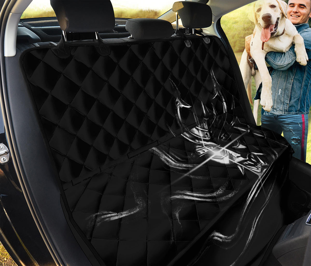 Evil Samurai Mask Print Pet Car Back Seat Cover