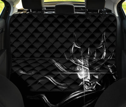 Evil Samurai Mask Print Pet Car Back Seat Cover
