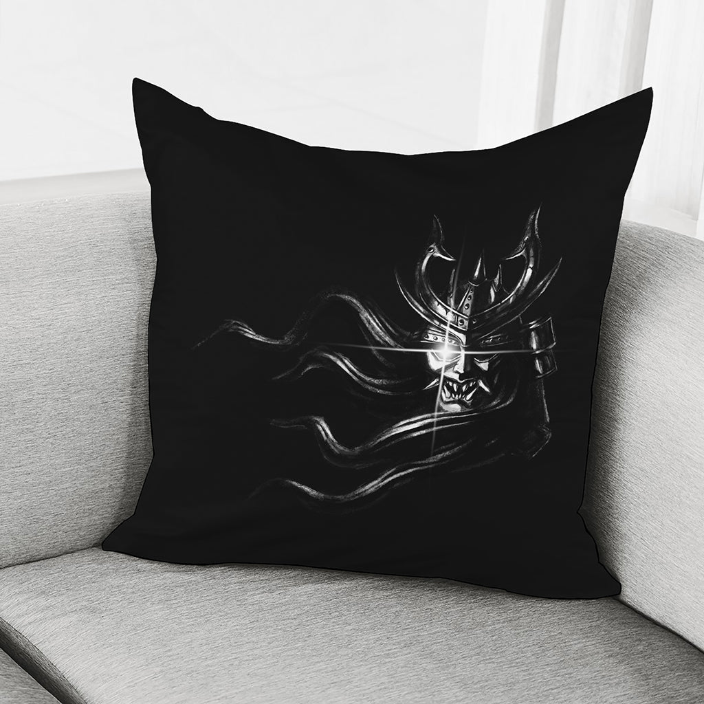 Evil Samurai Mask Print Pillow Cover