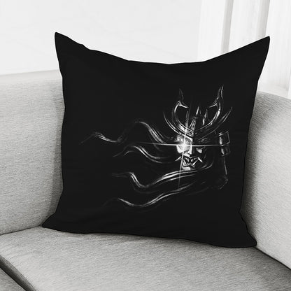 Evil Samurai Mask Print Pillow Cover