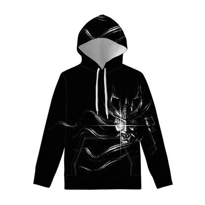 Evil Samurai Mask Print Pullover Hoodie