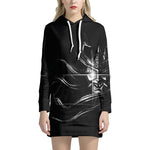 Evil Samurai Mask Print Pullover Hoodie Dress