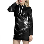 Evil Samurai Mask Print Pullover Hoodie Dress