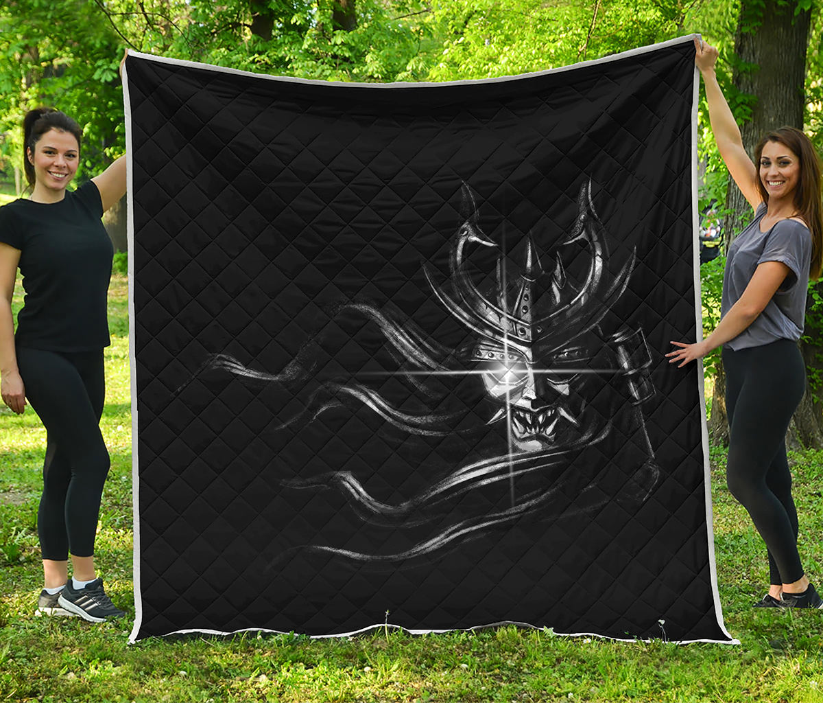 Evil Samurai Mask Print Quilt
