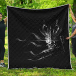 Evil Samurai Mask Print Quilt