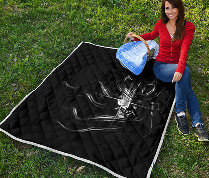 Evil Samurai Mask Print Quilt