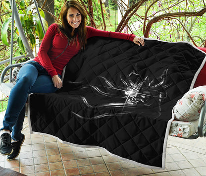 Evil Samurai Mask Print Quilt
