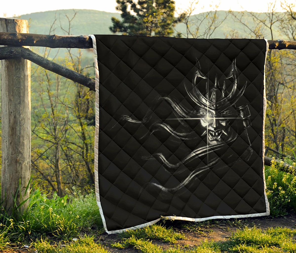 Evil Samurai Mask Print Quilt