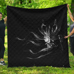 Evil Samurai Mask Print Quilt
