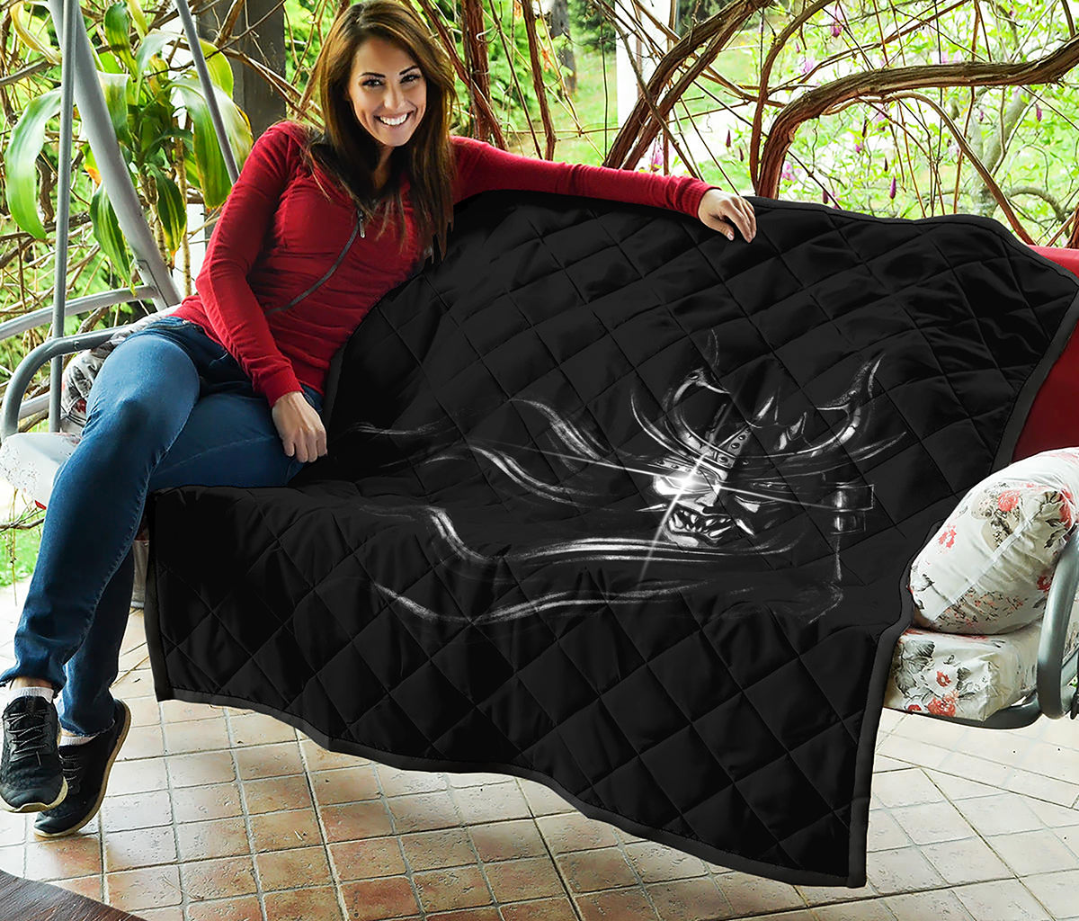 Evil Samurai Mask Print Quilt