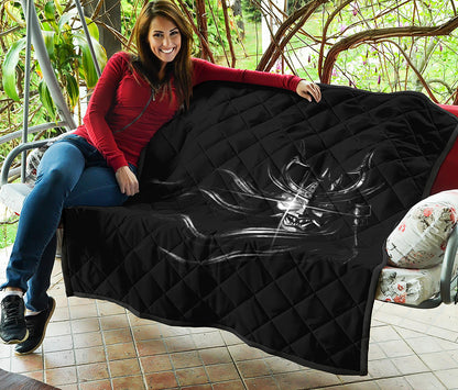 Evil Samurai Mask Print Quilt